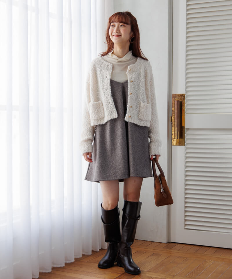 OUTLET】fluffy loose cardigan～ﾌﾗｯﾌｨｰﾙｰｽﾞｶｰﾃﾞｨｶﾞﾝ | flower