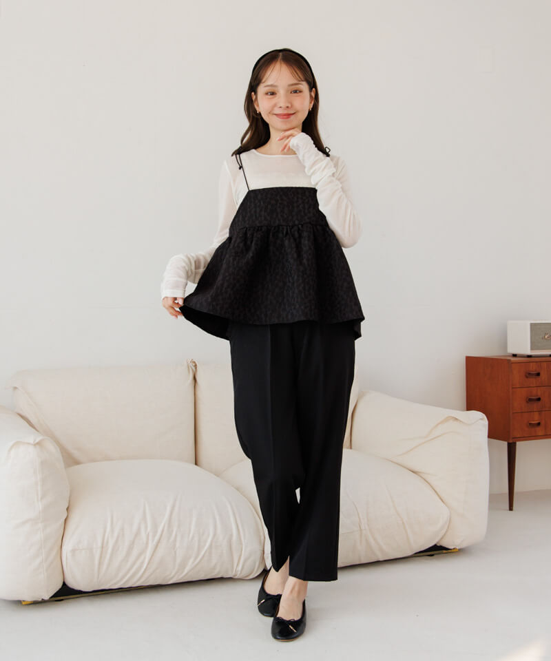 新品y's FLOWER PANTS ブラックパンツ