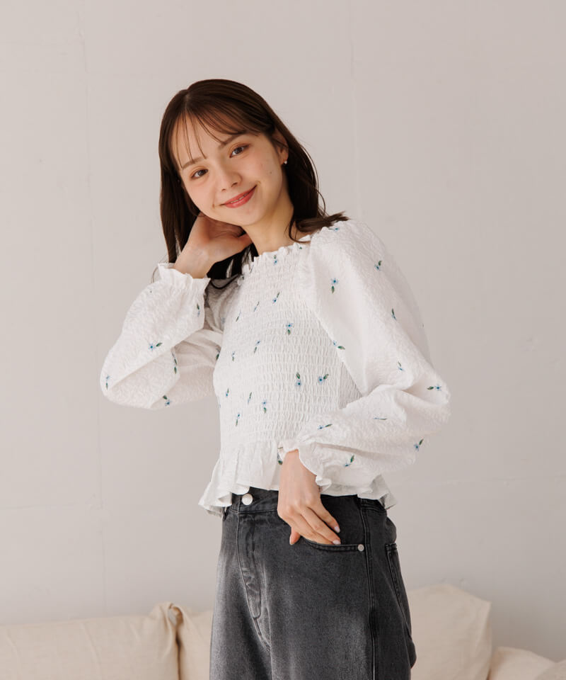 flower embroidery blouse～ﾌﾗﾜｰｴﾝﾌﾞﾛｲﾀﾞﾘｰﾌﾞﾗｳｽ | flower