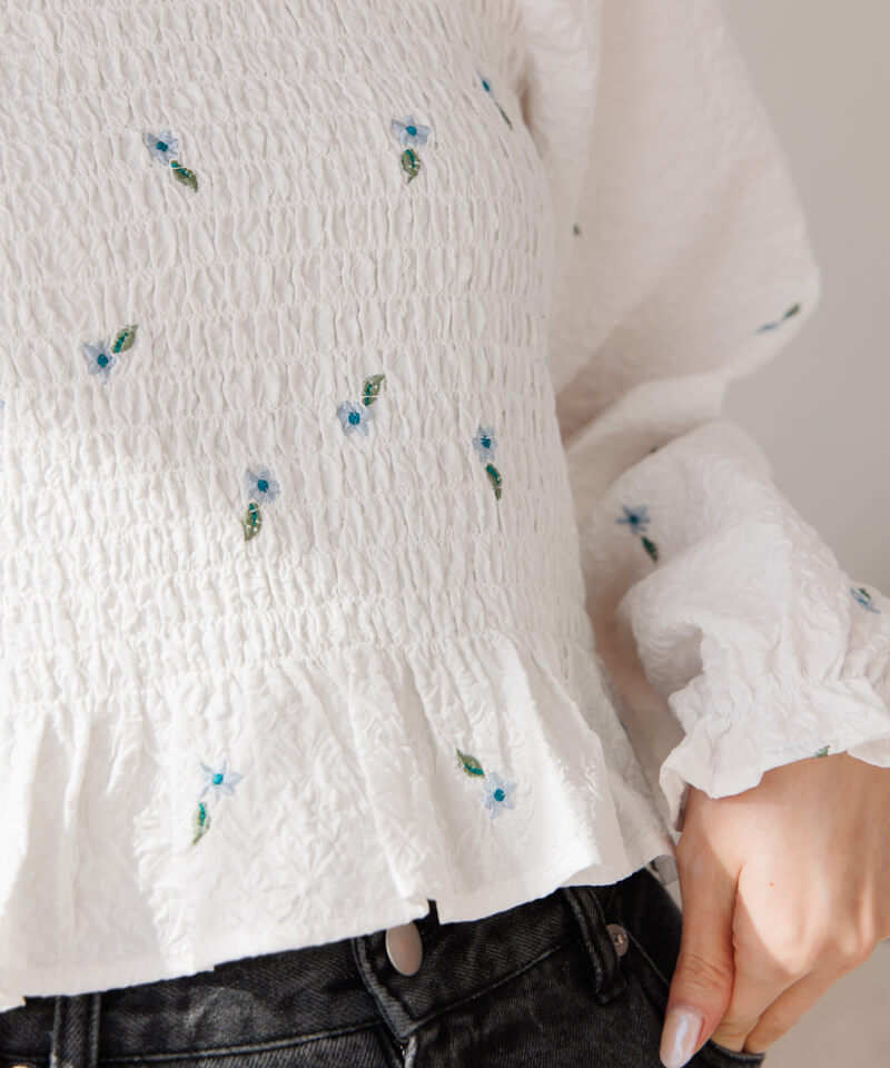 flower embroidery blouse～ﾌﾗﾜｰｴﾝﾌﾞﾛｲﾀﾞﾘｰﾌﾞﾗｳｽ | flower