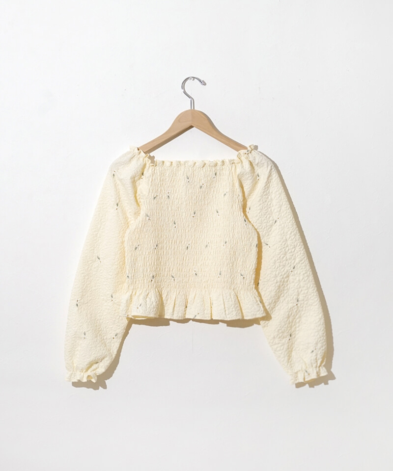 【ne Quittez pas】綿100% 金糸刺繍エンブロイダリーブラウス F ne Quittez pas】綿100% 金糸刺繍エンブロイダリーブラウス F