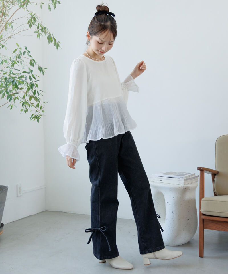 10%OFF】ribbon buggy pants～ﾘﾎﾞﾝﾊﾞｷﾞｰﾊﾟﾝﾂ | flower／フラワー