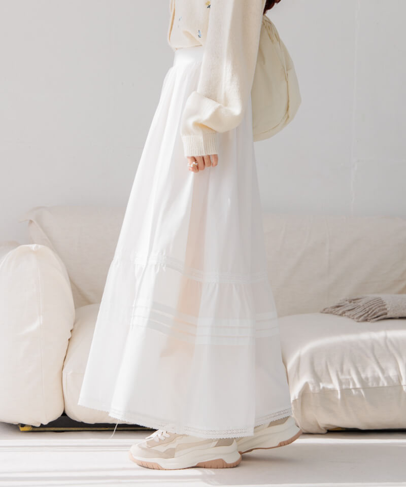 20%OFF】cotton tuck skirt～ｺｯﾄﾝﾀｯｸｽｶｰﾄ | flower／フラワー公式通販