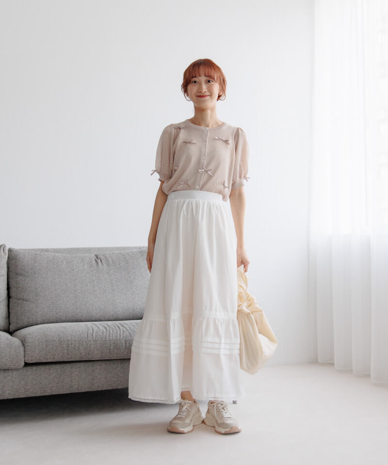 スカート Momocco Drawing Flower Big Pleats Skirt FLOWER PRINT BALLOON SKIRT(S Yellow): Y's.｜THE SHOP