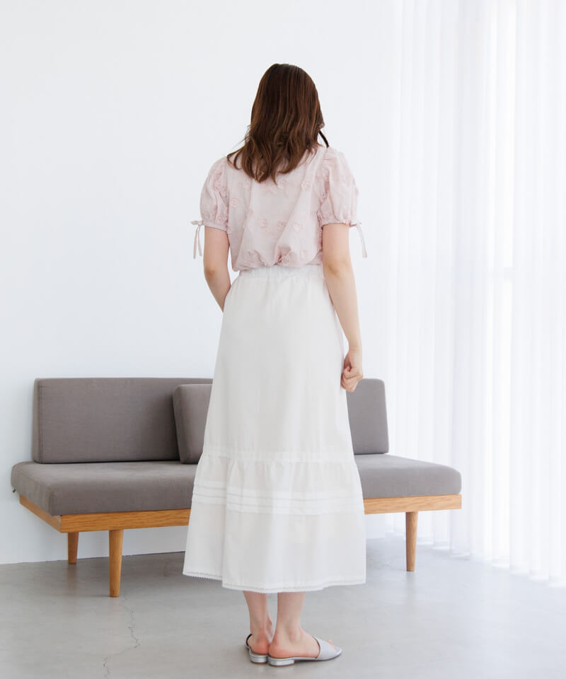 trangakayaページ 20%OFF】cotton tuck skirt～ｺｯﾄﾝﾀｯｸｽｶｰﾄ | flower／フラワー公式通販