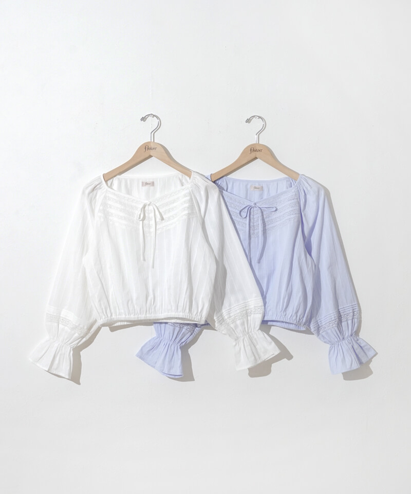 40%OFF】lace balloon top～ﾚｰｽﾊﾞﾙｰﾝﾄｯﾌﾟ | flower／フラワー