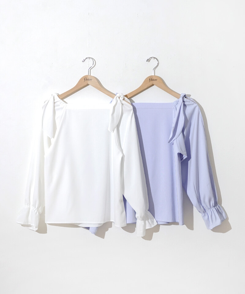 50%OFF】step ribbon blouse～ｽﾃｯﾌﾟﾘﾎﾞﾝﾌﾞﾗｳｽ | flower