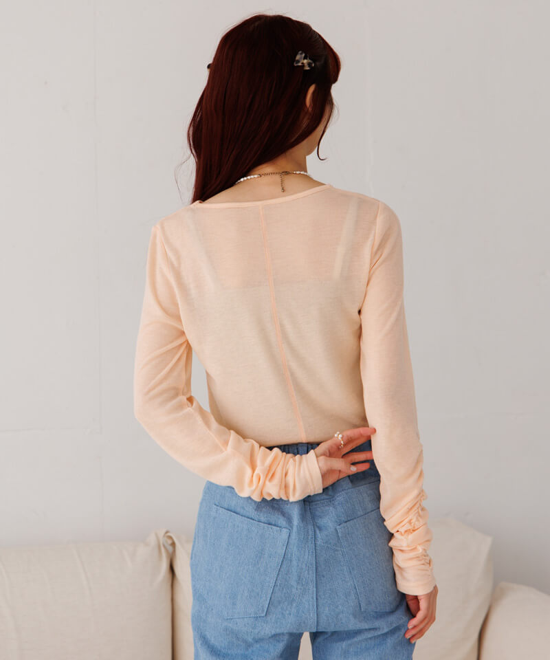 wrinkle rib L/S～ﾘﾝｸﾙﾘﾌﾞﾛﾝｸﾞｽﾘｰﾌﾞ | flower／フラワー公式通販