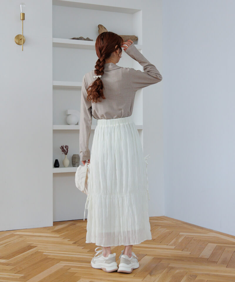 Ame no chi Hare ハートフリルペプラムプルオーバー ホワイト tops