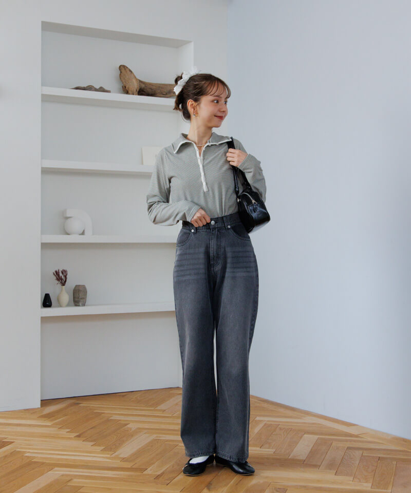 あさぎーにょ POPPY フラワーデニムパンツ シルバー ワイド L 20%OFF