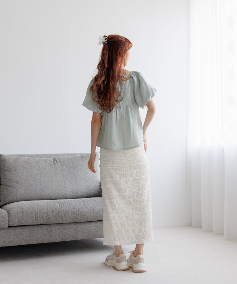 flower - flower／フリルカーデ、トップス cotton frill top～ｺｯﾄﾝﾌﾘﾙﾄｯﾌﾟ | flower／フラワー公式通販