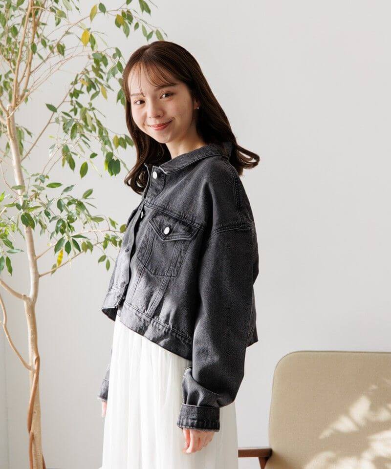 20%OFF】short denim jacket～ｼｮｰﾄﾃﾞﾆﾑｼﾞｬｹｯﾄ | flower