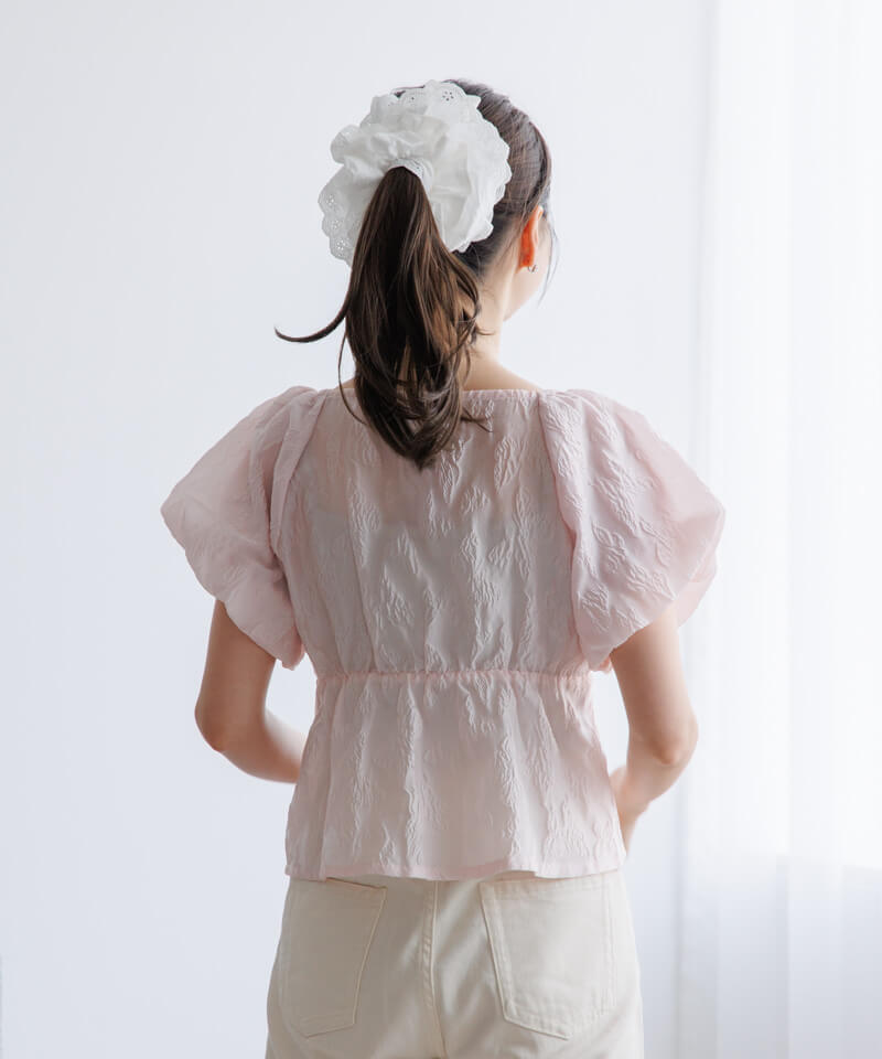 ビッグカラー&レースモヘアトップ fur fur - ビッグカラー&レース  