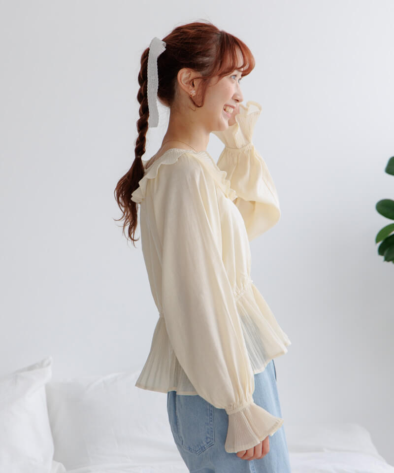 30%OFF】shell pleats blouse～ｼｪﾙﾌﾟﾘｰﾂﾌﾞﾗｳｽ | flower／フラワー公式通販