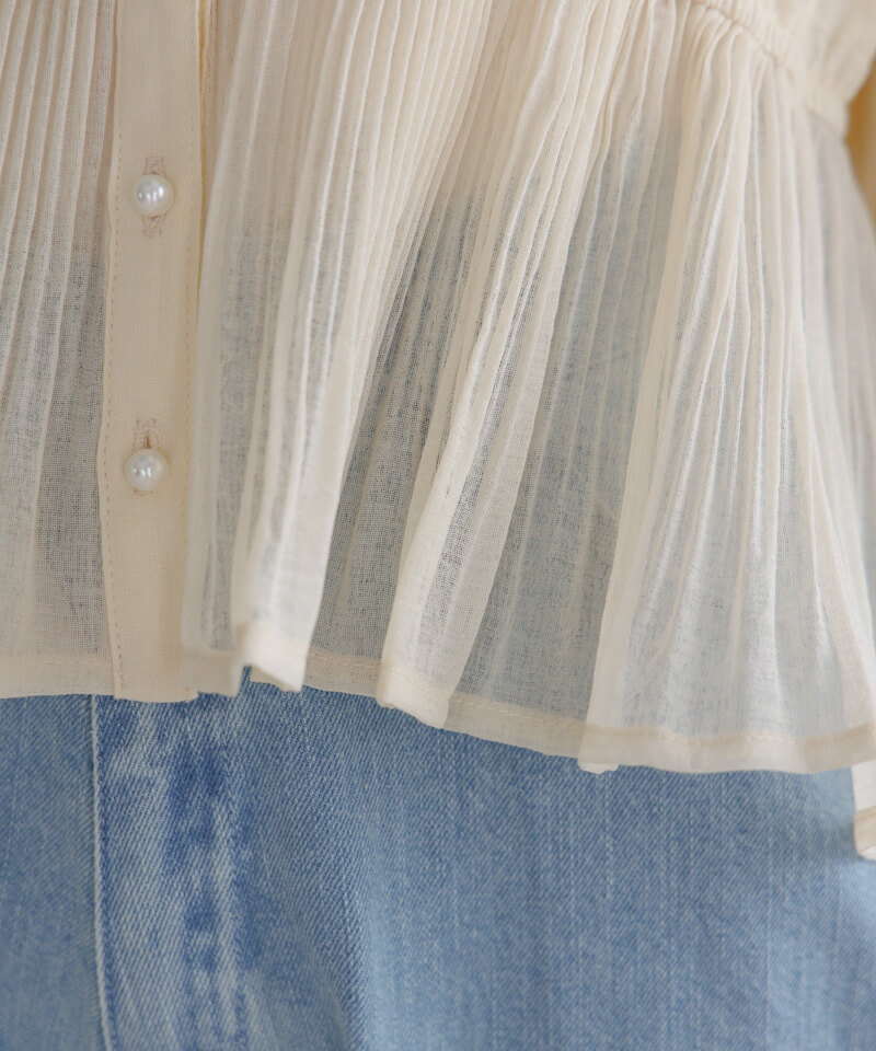 shell pleats blouse～ｼｪﾙﾌﾟﾘｰﾂﾌﾞﾗｳｽ | flower／フラワー公式通販