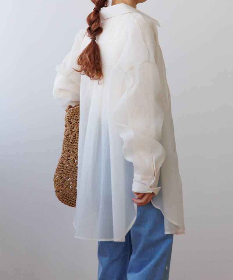 40%OFF】long sheer shirts～ﾛﾝｸﾞｼｱｰｼｬﾂ | flower／フラワー公式通販