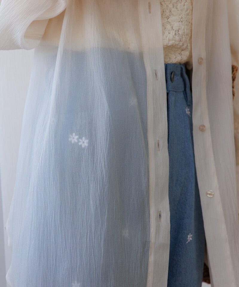 40%OFF】long sheer shirts～ﾛﾝｸﾞｼｱｰｼｬﾂ | flower／フラワー公式通販