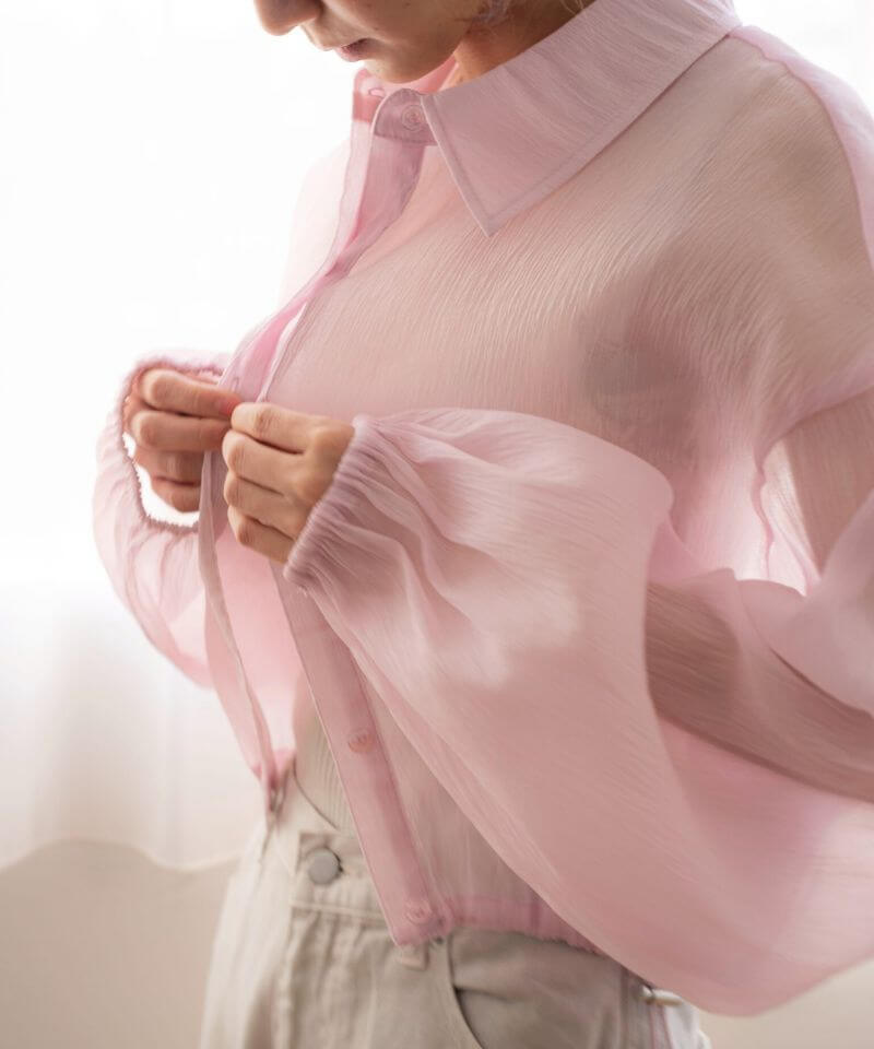 20%OFF】short sheer shirts～ｼｮｰﾄｼｱｰｼｬﾂ | flower／フラワー