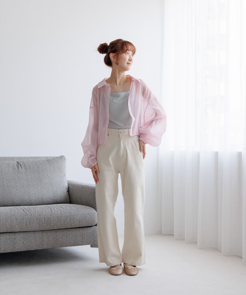 flower - flower/フラワー グロッシアーシャツ 40%OFF】short sheer shirts～ｼｮｰﾄｼｱｰｼｬﾂ | flower／フラワー