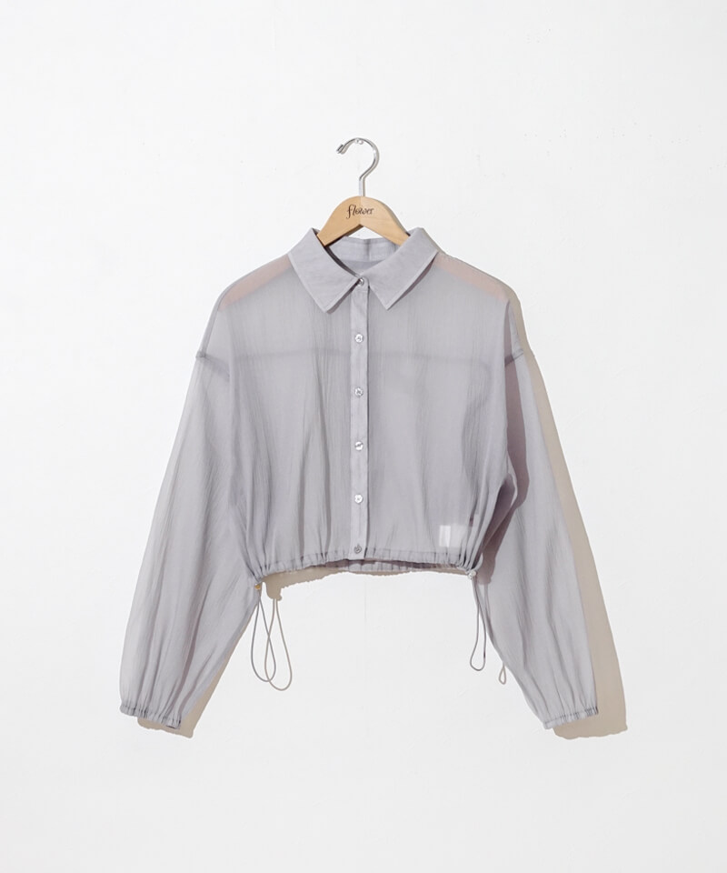 40%OFF】short sheer shirts～ｼｮｰﾄｼｱｰｼｬﾂ | flower／フラワー