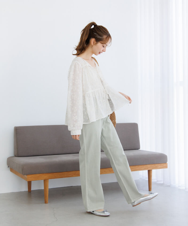 20%OFF】blossom tulle blouse～ﾌﾞﾛｯｻﾑﾁｭｰﾙﾌﾞﾗｳｽ | flower