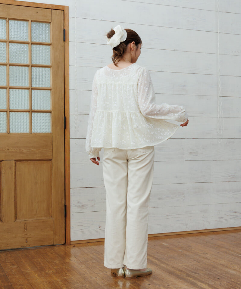 20%OFF】blossom tulle blouse～ﾌﾞﾛｯｻﾑﾁｭｰﾙﾌﾞﾗｳｽ | flower／フラワー