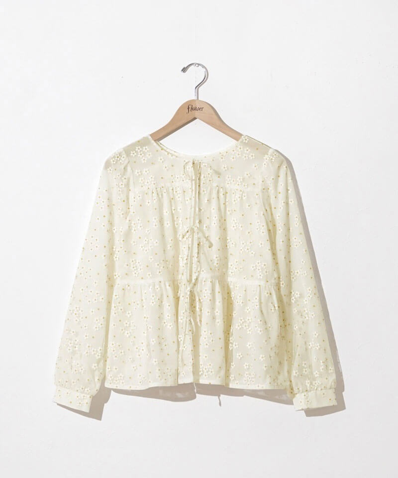 20%OFF】blossom tulle blouse～ﾌﾞﾛｯｻﾑﾁｭｰﾙﾌﾞﾗｳｽ | flower