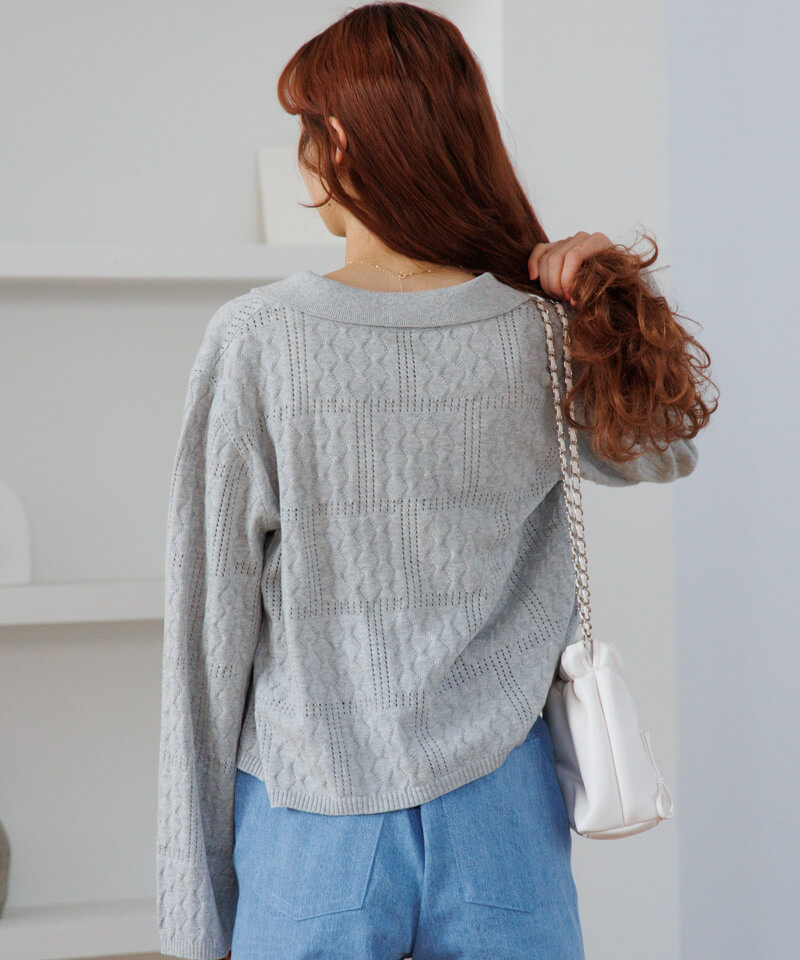 lacy polo top～ﾚｰｼｰﾎﾟﾛﾄｯﾌﾟ | flower／フラワー公式通販