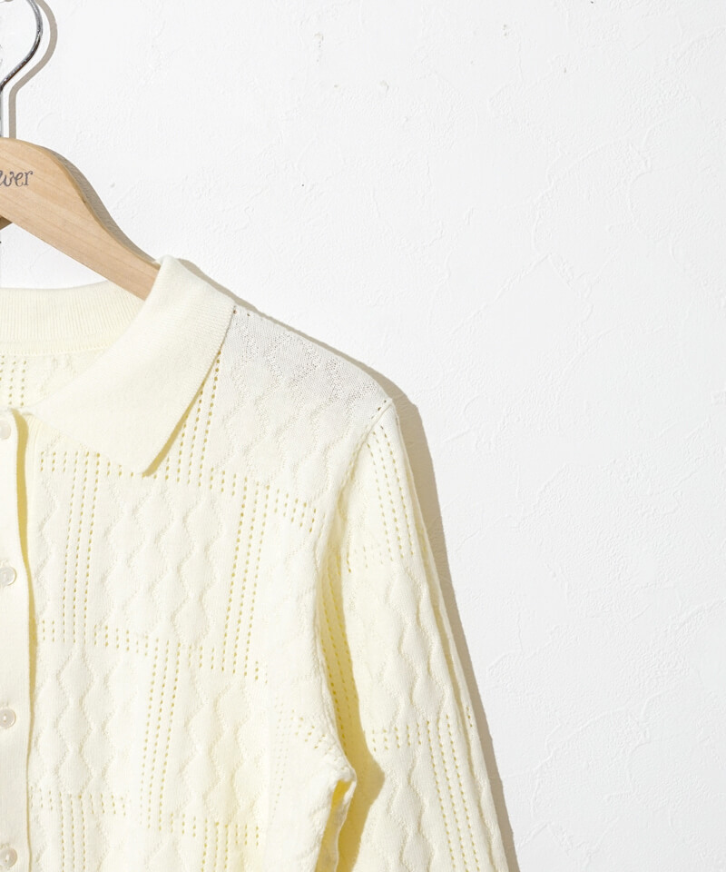 lacy polo top～ﾚｰｼｰﾎﾟﾛﾄｯﾌﾟ | flower／フラワー公式通販