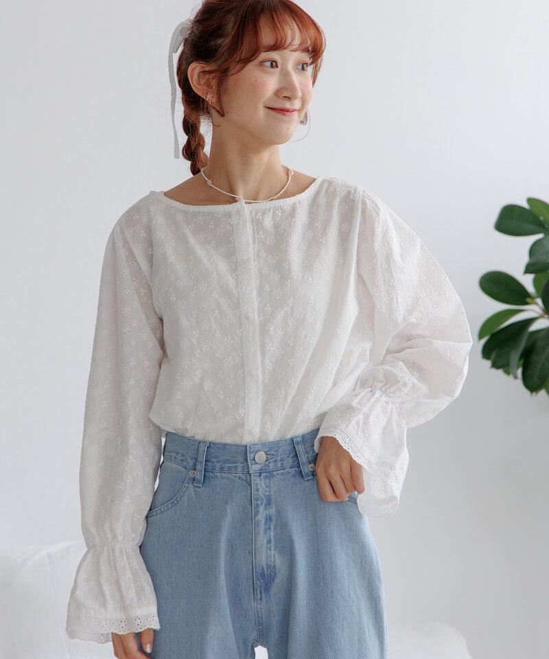 50%OFF】bloom cutwork blouse~ブルームカットワークブラウス | flower 50%OFF】bloom cutwork blouse~ブルームカットワークブラウス | flower