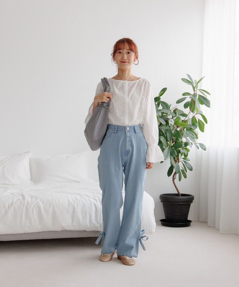 50%OFF】bloom cutwork blouse～ﾌﾞﾙｰﾑｶｯﾄﾜｰｸﾌﾞﾗｳｽ | flower