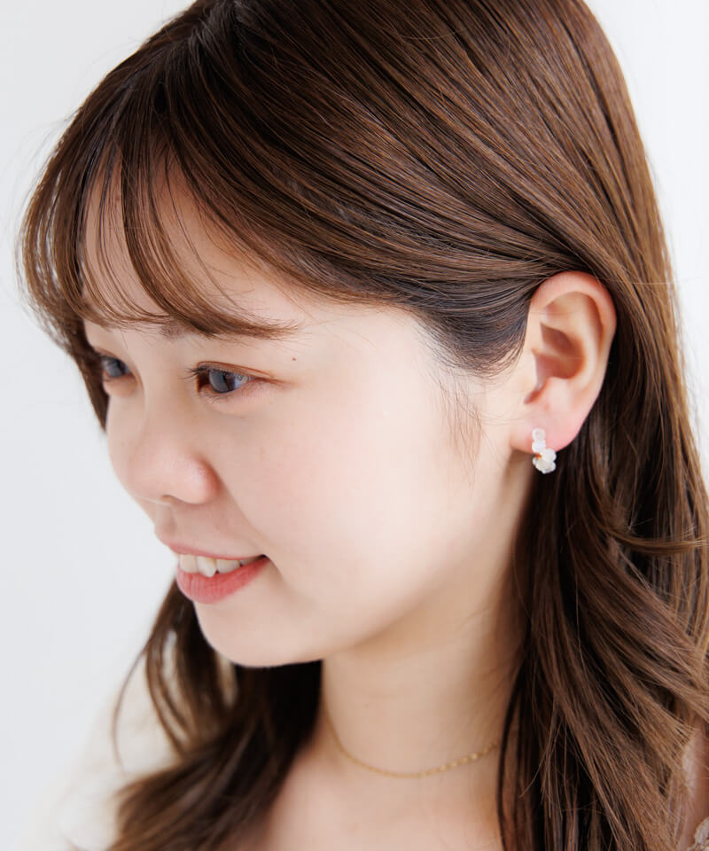 sea glass rose pierce～ｼｰｸﾞﾗｽﾛｰｽﾞﾋﾟｱｽ | flower／フラワー公式通販