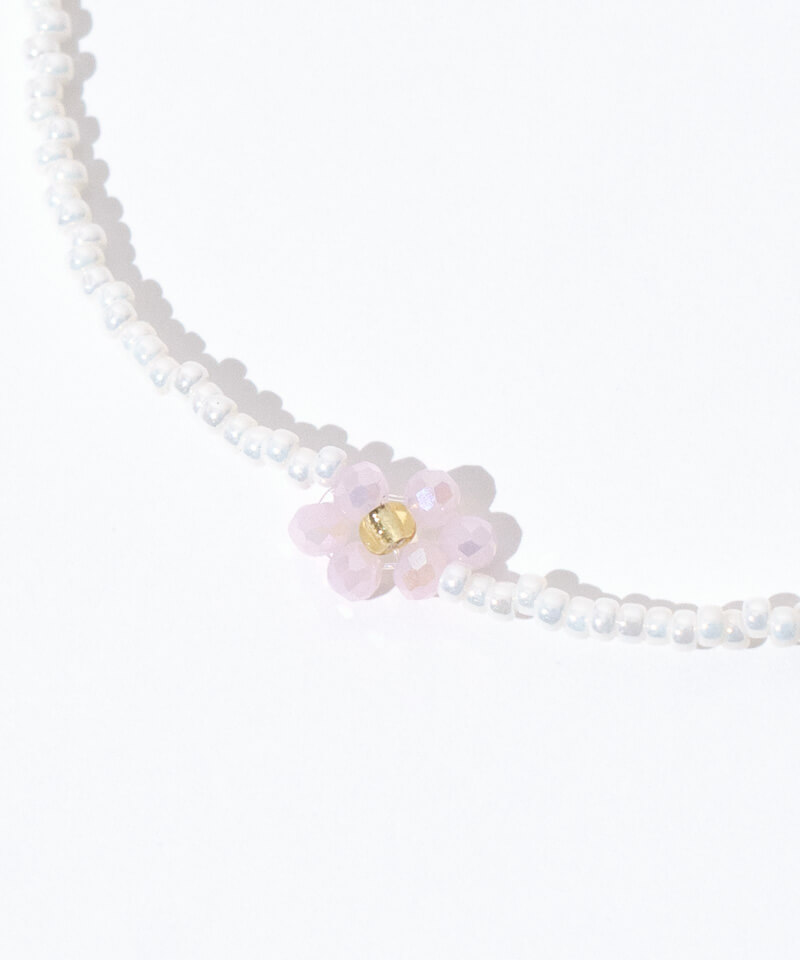 d801 再販　flower motif ビーズネックレス d801 再販 flower motif ビーズネックレス flower beads necklace