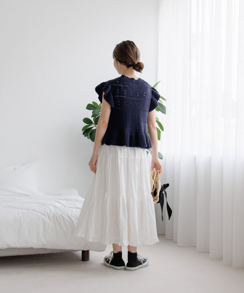 20%OFF】frill tiered skirt～ﾌﾘﾙﾃｨｱｰﾄﾞｽｶｰﾄ | flower／フラワー