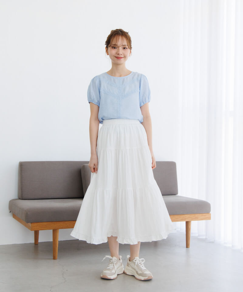 MIX FRILL TIERED SKIRT / ミックスフリルティアードスカート
