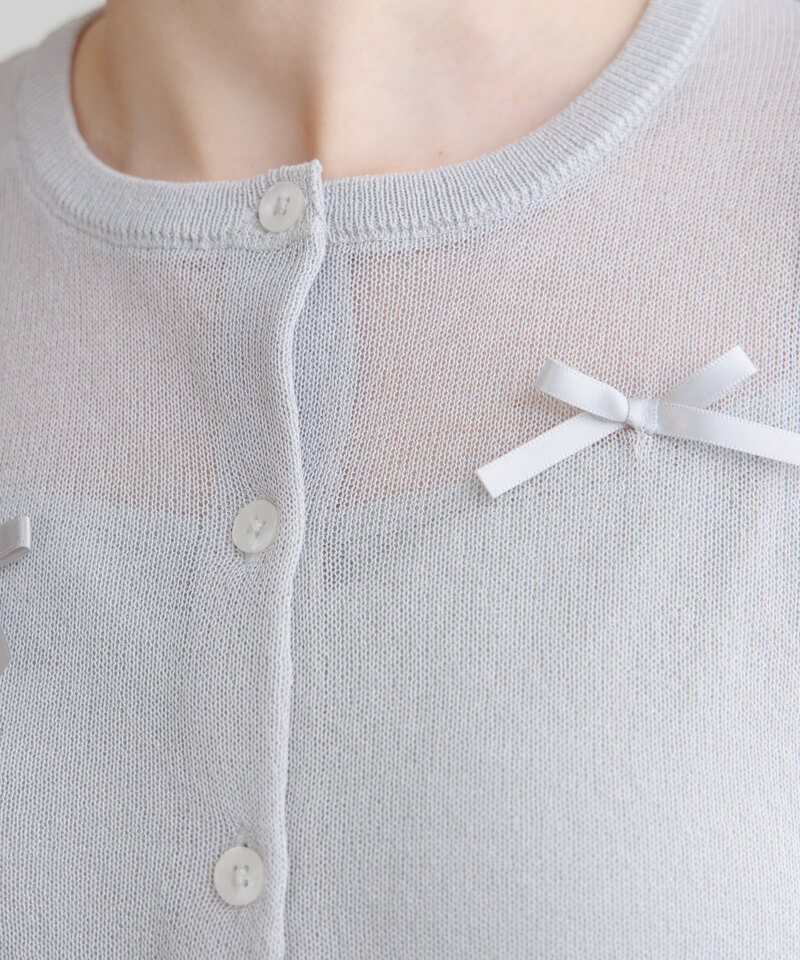 40%OFF】pure ribbon cardigan～ﾋﾟｭｱﾘﾎﾞﾝｶｰﾃﾞｨｶﾞﾝ | flower／フラワー