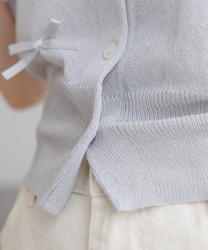 flower - PUR リボンカーディガン 40%OFF】pure ribbon cardigan～ﾋﾟｭｱﾘﾎﾞﾝｶｰﾃﾞｨｶﾞﾝ | flower