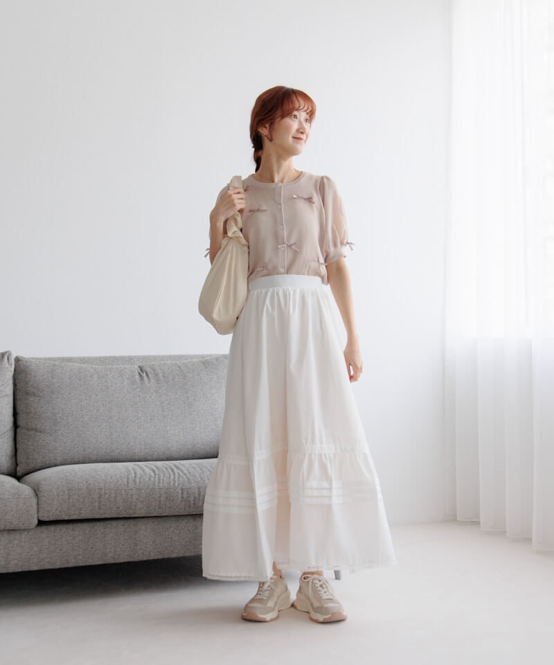 40%OFF】pure ribbon cardigan～ﾋﾟｭｱﾘﾎﾞﾝｶｰﾃﾞｨｶﾞﾝ | flower