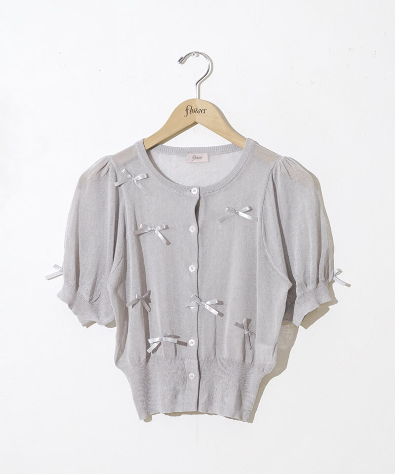 40%OFF】pure ribbon cardigan～ﾋﾟｭｱﾘﾎﾞﾝｶｰﾃﾞｨｶﾞﾝ | flower／フラワー