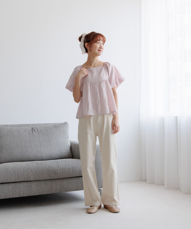 BUDD &JOY  バウ-バブ　サイン入り 20%OFF】windy puff blouse～ｳｨﾝﾃﾞｨｰﾊﾟﾌﾌﾞﾗｳｽ | flower