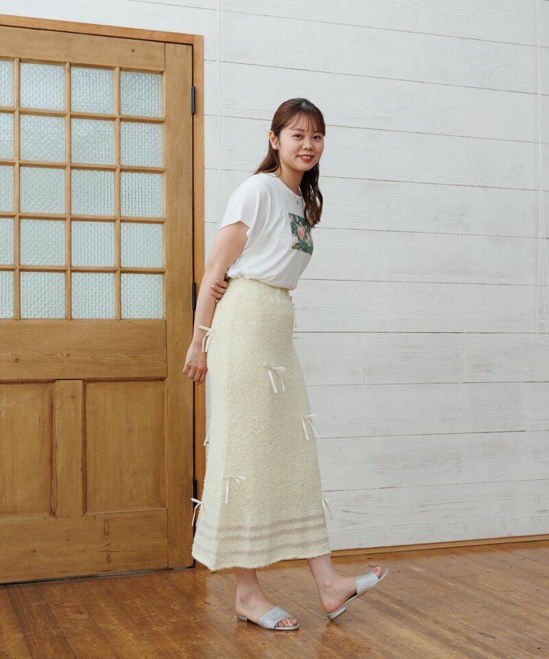 50%OFF】thin ribbon skirt～ｼﾝﾘﾎﾞﾝｽｶｰﾄ | flower／フラワー公式通販
