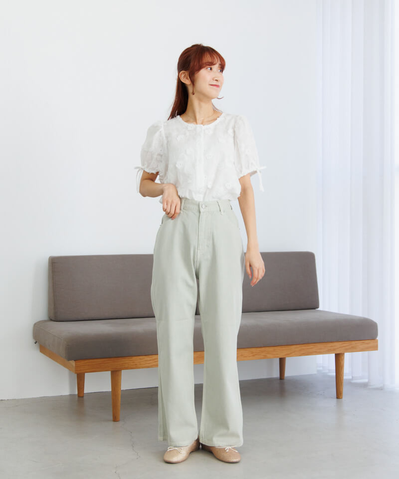 40%OFF】bloom embroidery top～ﾌﾞﾙｰﾑｴﾝﾌﾞﾛｲﾀﾞﾘｰﾄｯﾌﾟ | flower