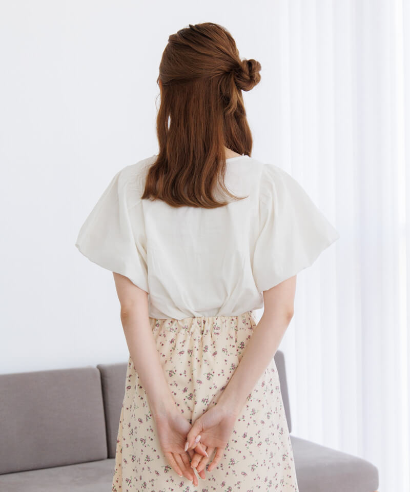 30%OFF】feminine puff blouse4～ﾌｪﾐﾆﾝﾊﾟﾌﾌﾞﾗｳｽ4 | flower／フラワー
