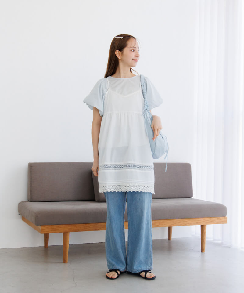 ramufukuページ 30%OFF】feminine puff blouse4～ﾌｪﾐﾆﾝﾊﾟﾌﾌﾞﾗｳｽ4 | flower