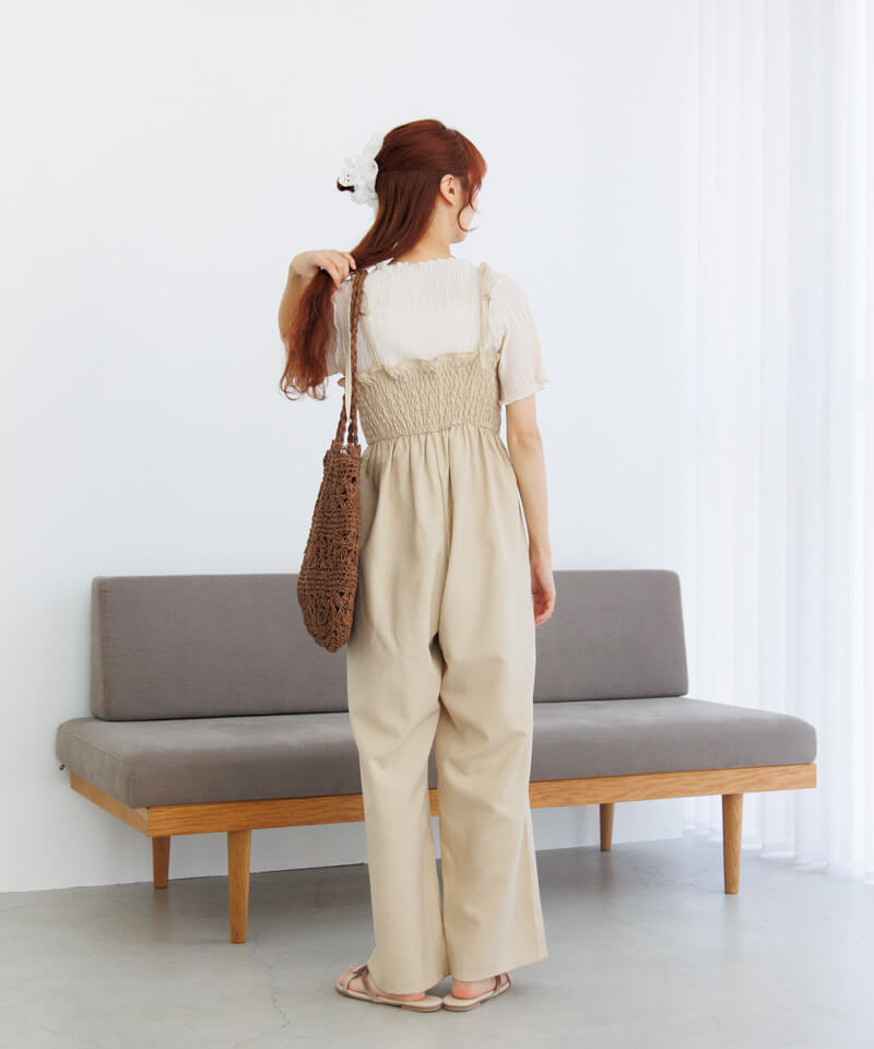 【flower】ロンパース 40%OFF】2way velour rompers～ﾂｰｳｪｲﾍﾞﾛｱﾛﾝﾊﾟｰｽ | flower