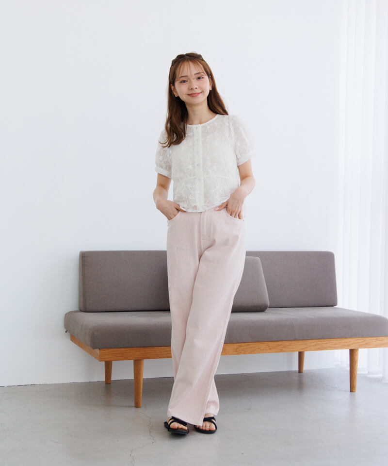 30%OFF】clarity flower half blouse～ｸﾗﾘﾃｨﾌﾗﾜｰﾊｰﾌﾌﾞﾗｳｽ