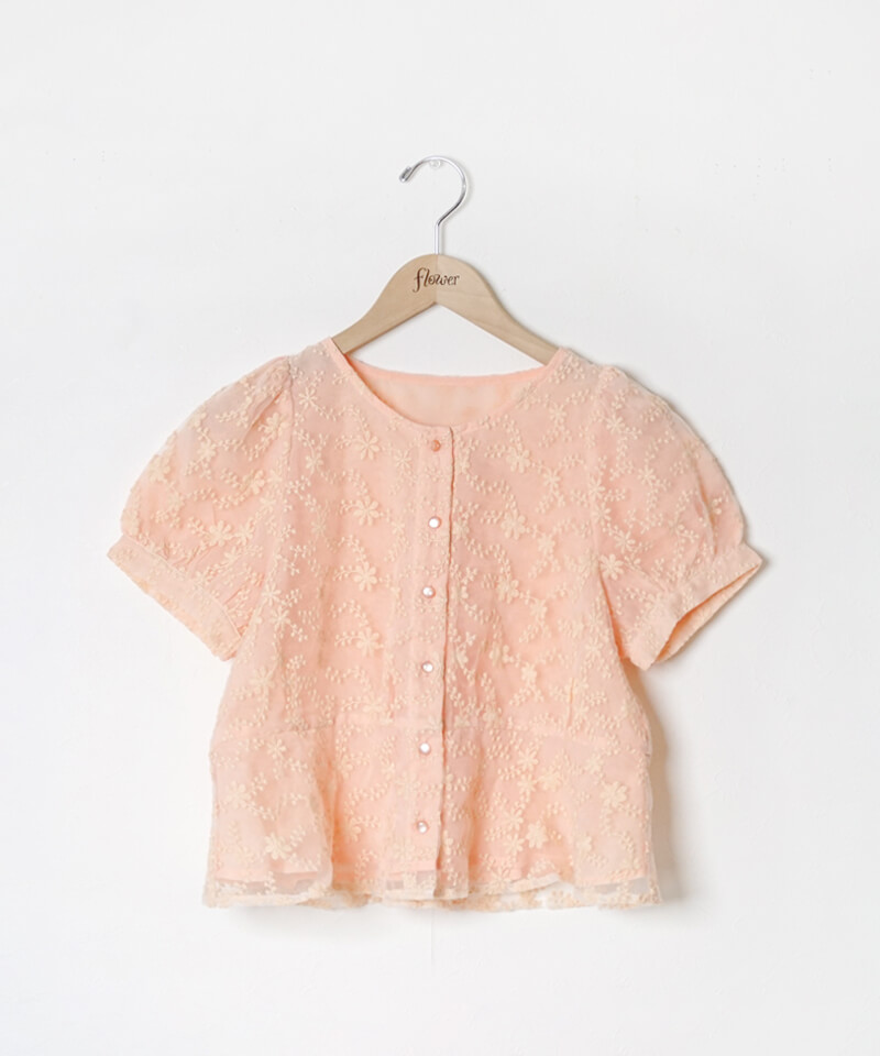 20%OFF】clarity flower half blouse～ｸﾗﾘﾃｨﾌﾗﾜｰﾊｰﾌﾌﾞﾗｳｽ