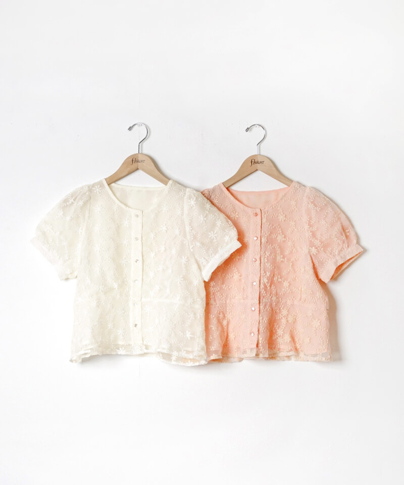 30%OFF】clarity flower half blouse～ｸﾗﾘﾃｨﾌﾗﾜｰﾊｰﾌﾌﾞﾗｳｽ | flower