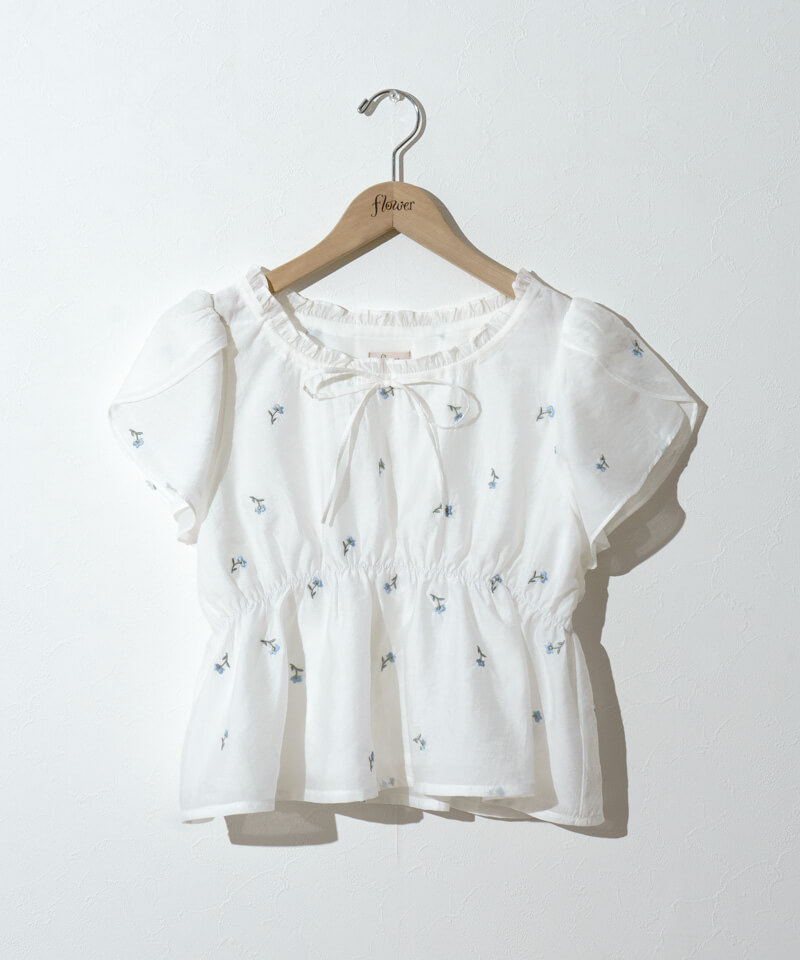twinkle embroidery blouse～ﾄｩｲﾝｸﾙｴﾝﾌﾞﾛｲﾀﾞﾘｰﾌﾞﾗｳｽ | flower