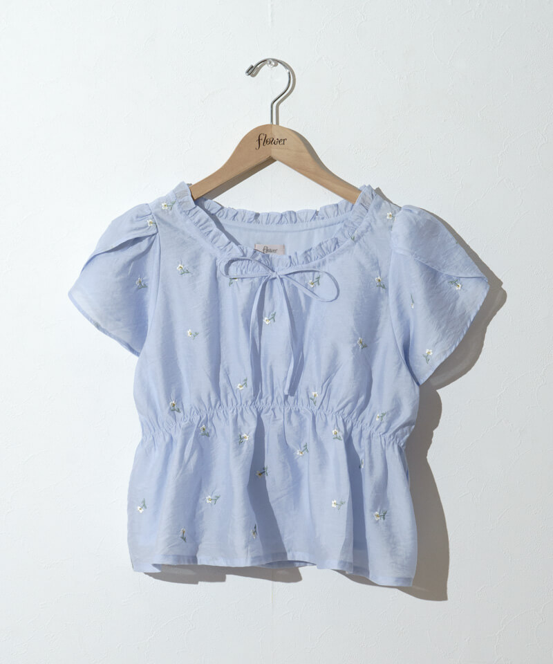 twinkle embroidery blouse～ﾄｩｲﾝｸﾙｴﾝﾌﾞﾛｲﾀﾞﾘｰﾌﾞﾗｳｽ | flower